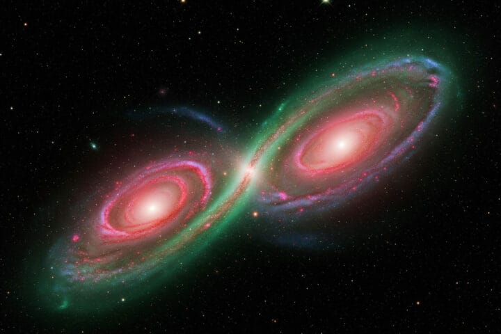 Uendelighedsgalaksen: En kosmisk kollision skaber en ny forståelse for sorte hullers oprindelse
