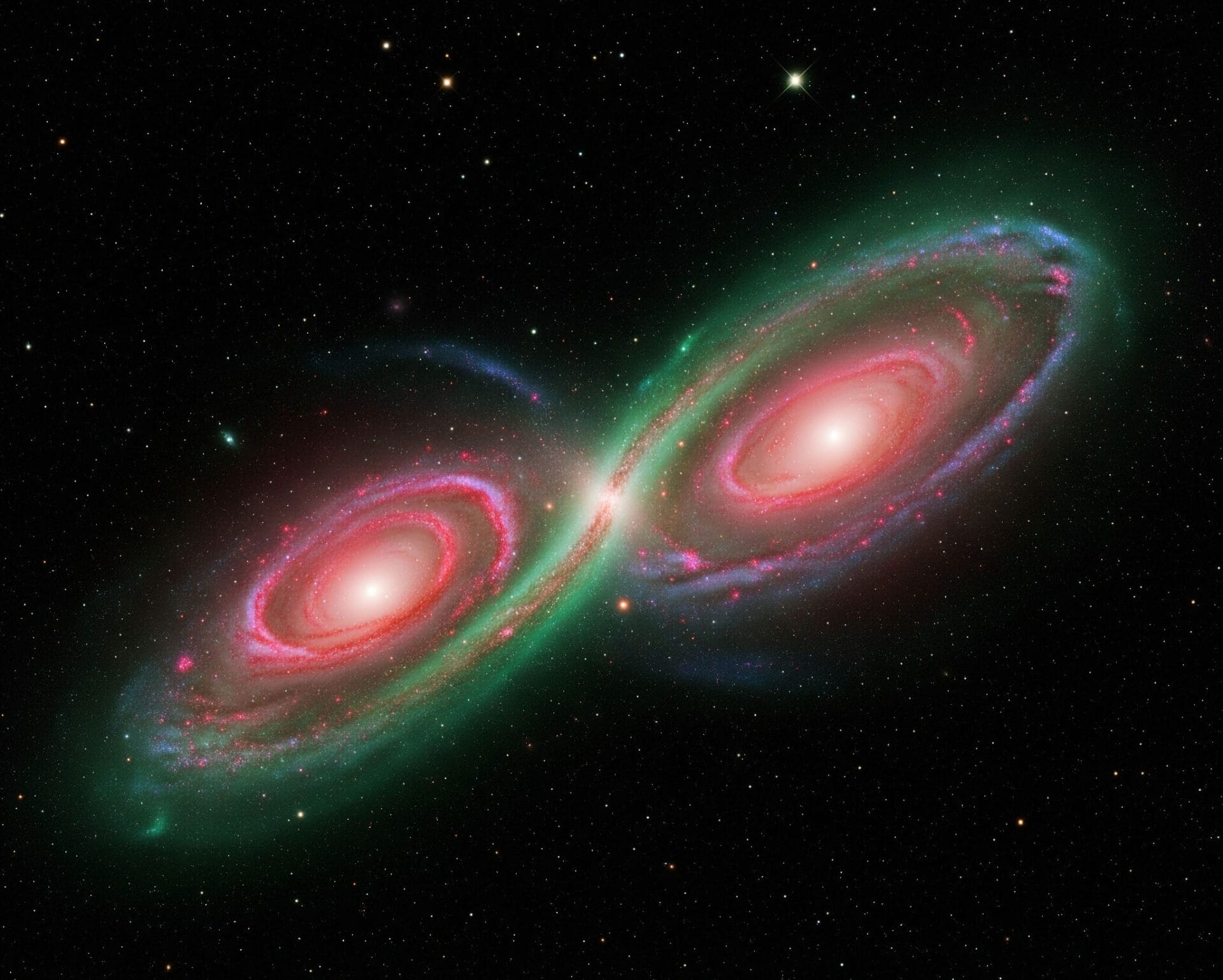 Uendelighedsgalaksen: En kosmisk kollision skaber en ny forståelse for sorte hullers oprindelse